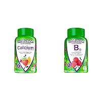 Chewable Calcium and Vitamin B12 Gummy Vitamins, Fruit Flavored, America's #1 Gummy Brand, 50 Day Supply of Calcium, 70 Day Supply of B12
