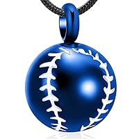 Baseball Cremation Urn Necklace for Ashes Pendant Sport Baseball Keepsake Cremation Jewelry for Human Dog Cat