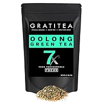 Oolong Green Tea - Zero Additive Roasted Barley Popcorn Tea - High Performance Loose Leaf Tea - Free Daily GratiTude Journal by GratiTea