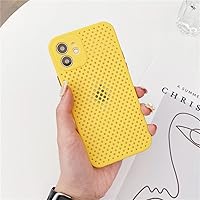 Luxury Heat Dissipation Silicone Case for iPhone 13 12 Mini 11 Pro XS Max X XR 7 8 Plus SE2 Candy Color Breathable Cooling Cover,Yellow,for iPhone X