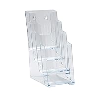Azar Displays 252388 Clear Four-Tier Tri-Fold Brochure Holder, Acrylic Boxes for Display - Table Menu Holder Stands (4.25” W by 6” D by 10” H) - Tabletop Pamphlet Holder, 2-Pack