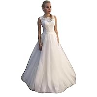 A line Lace up Corset Bridal Ball Gowns with Train Wedding Dresses for Bride 2022 Plus Size