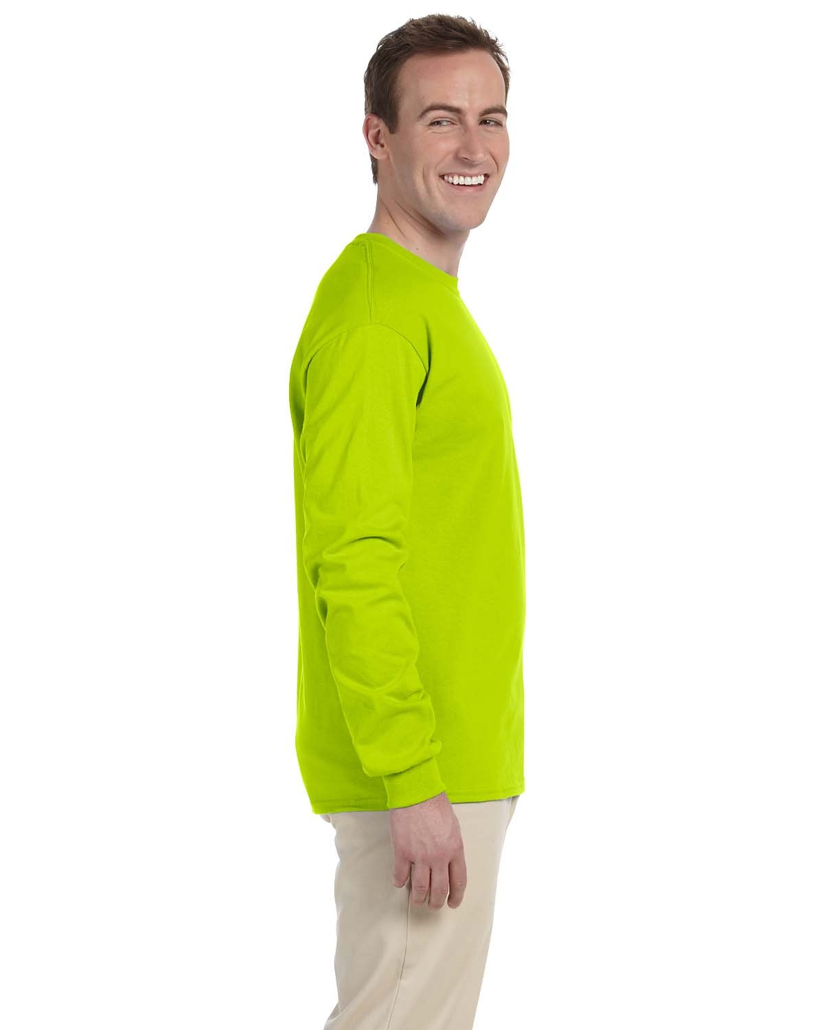 Gildan Ultra Cotton 6 oz. Long-Sleeve T-Shirt (G240) SAFETY GREEN