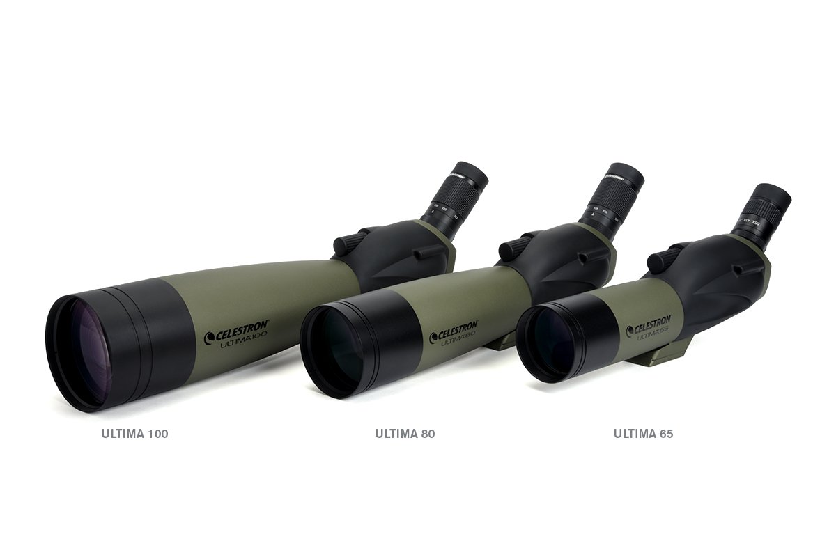 Celestron – Ultima 65 Angled Spotting Scope – 18-55x Zoom Eyepiece – Multi-coated Optics for Bird Watching, Wildlife, Scenery and Hunting – Waterproof and Fogproof – Includes Soft Carrying Case
