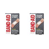 Band-Aid Brand Tough Strips Adhesive Bandage for Minor Cuts & Scrapes, All One Size, 20 ct (Pack of 2)