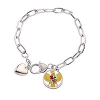 indsia national emblem country Heart Chain Bracelet Jewelry Charm Fashion