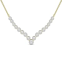 1 Carat | 10K White Or Yellow Gold | IGI Certified Natural Diamond Bezel Smile Line Necklace