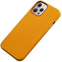 Genuine Leather Case for Apple iPhone 13 Pro (2021) 6.1 Inch, Fully Wrapped Shockproof Back Phone Cover [Screen & Camera Protection] (Color : Yellow)
