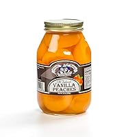 Amish Wedding Old Fashioned Vanilla Peach Halves, 32 Ounce Glass Jar