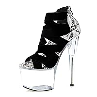 17cm Roman Open Toe Fashion Stripper Heels Pole Dance 7Inch Women's Shoes Gothic Platform Sandals Sexy Fetish Crossdresser Punk