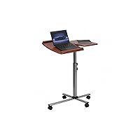 Flash Furniture Dunbar Angle and Height Adjustable Mobile Laptop Computer Table with Cherry Top