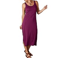 Women's 100% Organic Pima Cotton Midi Tank Dress