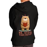 Mr Steal Your Heart Toddler Full-Zip Hoodie - Cute Bear Toddler Hoodie - Graphic Kids' Hoodie