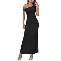MEROKEETY Women's 2024 Summer Off The Shoulder Dress Casual Bodycon Cocktail Vacation Maxi Dresses