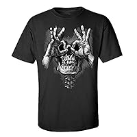 Funny Skull Hands Adult Men's Short Sleeve T-Shirt-Black-4XL