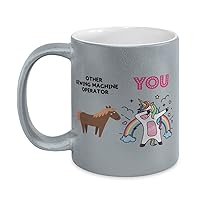 Other Sewing Machine Operator and You Unicorn, Sewing Machine Operator 11oz Metallic Silver Coffee Mug, for Sewing Machine Operator Coworker Friend