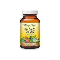 MegaFood Men's 55+ One Daily - Multivitamin for Men with B12, C & D Vitamins, Zinc & Selenium - Non-GMO, Gluten-Free, Vegetarian & Made without Dairy and Soy - 120 Tabs