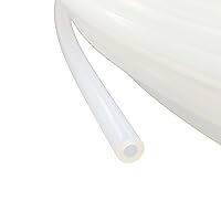 100% Pure Virgin PTFE Tubing, 1/4 inch OD x 1/8 inch ID, 10 FT Length, Heavy Wall Tube, Natural Color, Extreme Pressure & Temp. Rated, Made in USA.