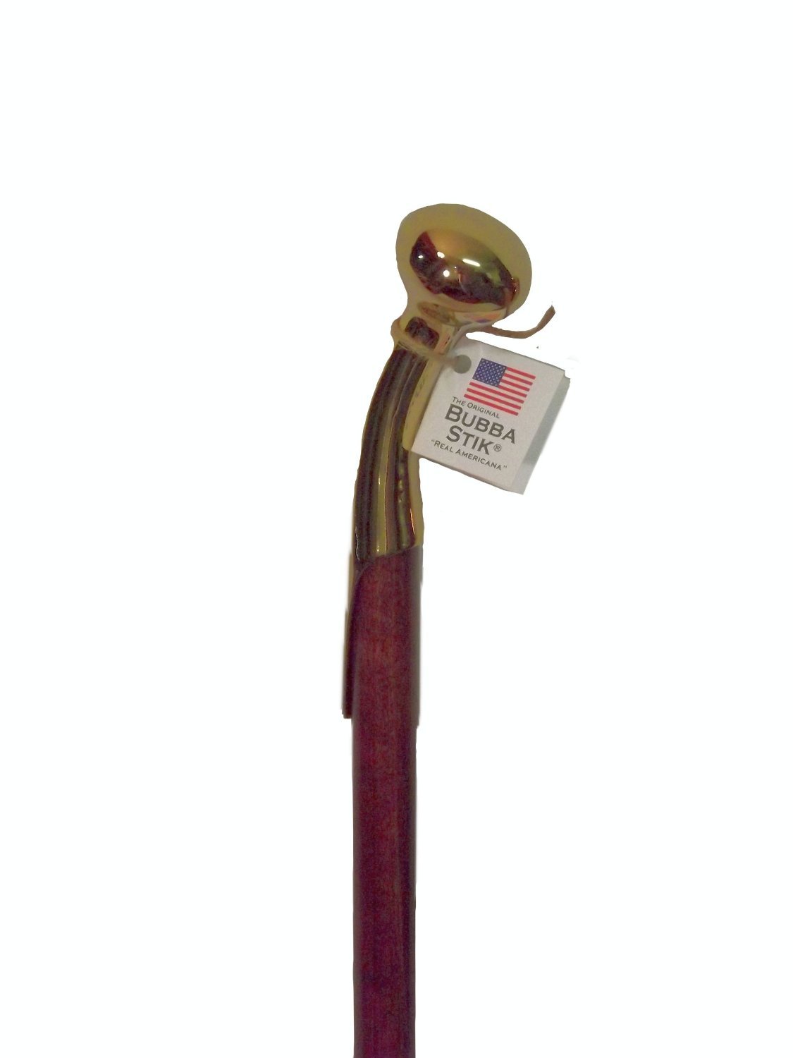 Bubba Stik Walking Cane Stained Tennessee Hardwood with Brass Hame Tip Handle 36 Inches - Walking Stick for Elderly Men and Women
