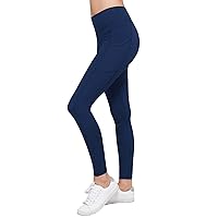 Women's Butter Leggings High Rise Athleisure Wear Navy Yoga Pants with Side Pockets