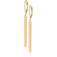 Amazon Essentials 18K Yellow Gold or 14K Rose Gold Over Sterling Silver Bar Drop Earrings (previously Amazon Collection)