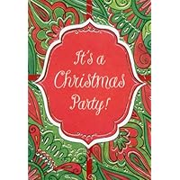 Designer Greetings It's A Christmas Party: Green and Red - Package of 8 Christmas Party Invitations