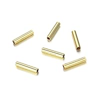 50pcs Adabele Authentic Gold Plated Sterling Silver 4mm x 2mm Smooth Small Tiny Loose Crimp Tube Bead Spacer Connector (Hole 1.5mm) for Jewelry Making SS244-6