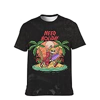 Mens Cool-Novelty T-Shirt Graphic-Tees Funny-Vintage Short-Sleeve Crazy Skull Hip Hop: Youth Boyfriend Unique Friend Gifts
