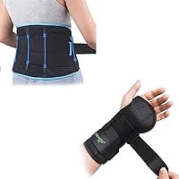 NEWGO Bundle of Back Support for Lumbar and Wrist Brace Left Hand