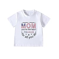 Boys Camouflage Shirt Summer Toddler Boys Girls Short Sleeve Independence Day 4 of July Letter Prints T Shirt