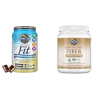 Garden of Life Raw Organic Fit Vegan Protein Powder and Fiber Supplement Bundle, Chocolate Protein, 30 Fiber Servings