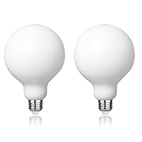 2 Pack G30(G95) Globe LED Light Bulbs, 5W Dimmable 40 Watt Equivalent LED Edison Bulbs, Neutral White 4000K, 500LM, E26 Base, Milky LED Filament Bulbs for Vanity Bathroom Bedroom