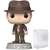 POP Indiana Jones: Raiders of The Lost Ark - Indiana Jones with Jacket Funko Vinyl Figure (Bundled with Compatible Box Protector Case), Multicolor, 3.75 inches