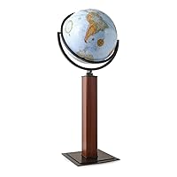 Waypoint Geographic Landen Globe, 16” Diameter Decorative Globe, Multi-Directional Viewing, 44” Tall Standing Floor World Globe For Home, Library, or Office Decor, Blue