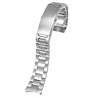 20mm 316L Silver Stainless Steel Watch Strap for Omega New Seamaster 300 Speedmaster Planet Ocean Watch Band Men Bracelet (Color : 5 Plant Silver, Size : 18mm)