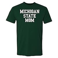 NCAA Basic Block Mom, Team Color Premium Cotton T Shirt, College, University