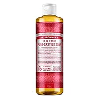 Dr. Bronner's Organic Pure Castile Liquid Soap, Rose, 16 oz