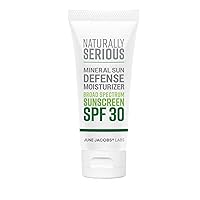 Naturally Serious | Mineral Sun Defense Moisturizer Broad Spectrum Sunscreen SPF 30, Mineral Sunscreen SPF 30, Sunscreen Moisturizer For Face, Vegan Skincare, Cruelty-Free Skincare
