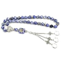 Tasbih Naural Jasper Blue dot Stone muslim prayer beads Bracelet arabic Misbaha turkish eid gift