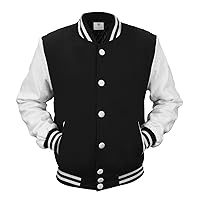 Unisex Letterman School Baseball Collage Fleece Varsity Jacket