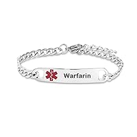 Medical Alert Bracelets for Women Adjustable Stainless Steel Mesh Emergency Awareness Medical ID Wristband Bracelet