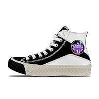 Popular Graffiti (12),Black Custom high top lace up Non Slip Shock Absorbing Sneakers Sneakers with Fashionable Patterns