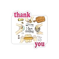 I Love Cooking Dumplings Potato Thank You Stickers Quote Grateful