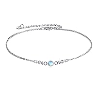 YFN Moon Phase Moonstone Anklet for Women Sterling Silver Moon Anklet Irish Jewelry Gifts for Girl Mother