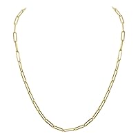 SZUL 14K Yellow Gold Filled 4MM Paperclip Chain With Lobster Clasp Available in 16-20 Inches