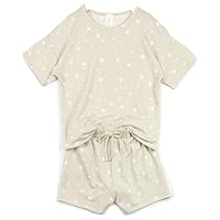 Big Girls 2 PCS Short Sleeve Top Short Outfit Clothing Set Lounge Casual Wear