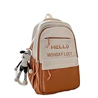 Kawaii Backpack Aesthetic Backpack Backpacks with Cute Pendant, Adorable Shoulder Bag (Chocolate)