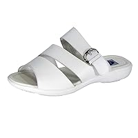 Edna Women's Wide Width Leather Slide Sandals with Buckle