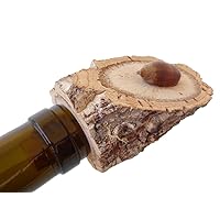 Cork Bark Wine Tapered Stoppers With Acorn Nut, Handmade Set Of 4 Eco Friendly Natural Rustic Reusable Sealing Plug Bottle Stoppers, FREE SHIPPING