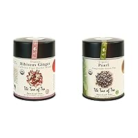 Organic Hibiscus Ginger and Pearl Green Loose Leaf Tea Bundle (4 oz)